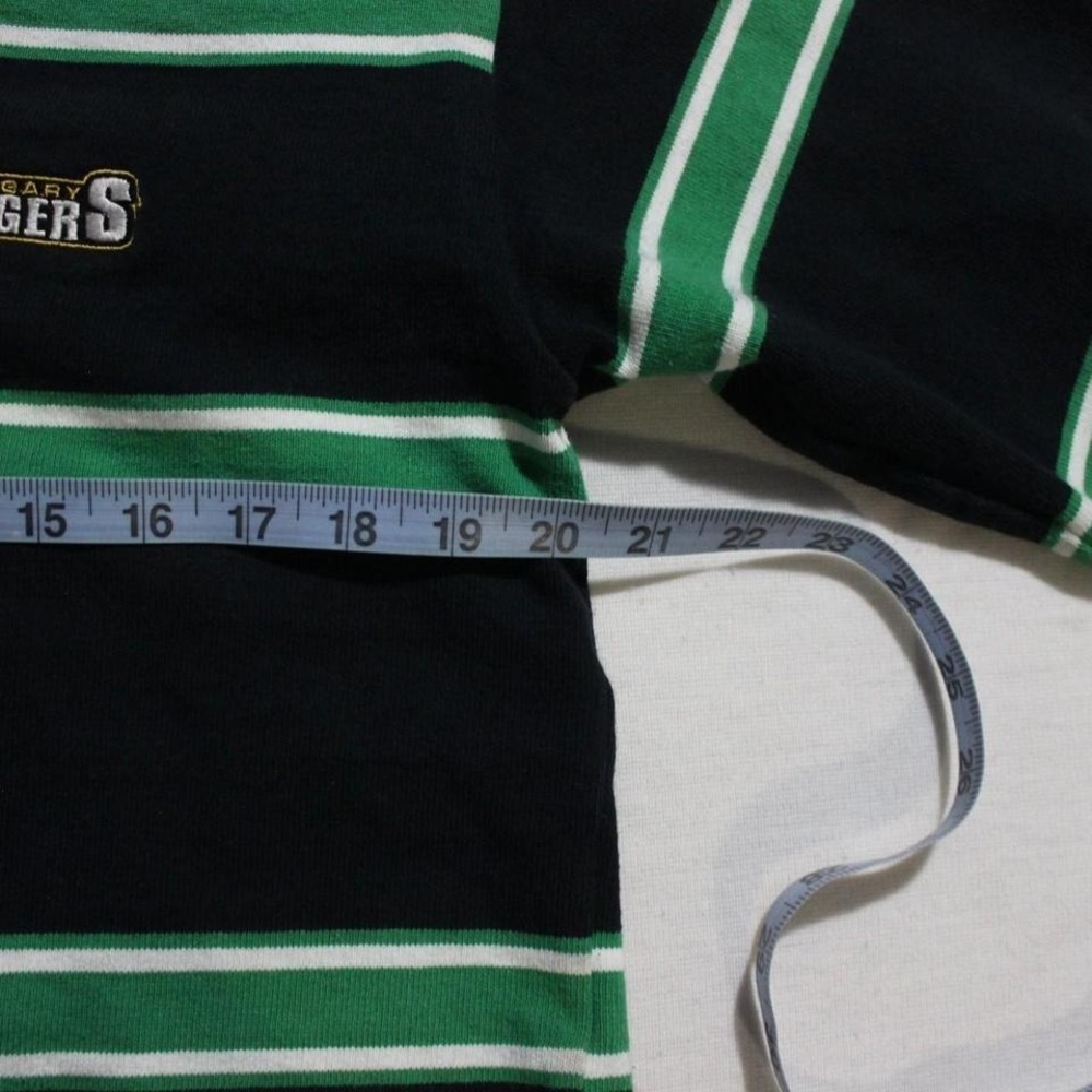 Mens Vintage Y2K Striped Preppy Skater Heavyweight Rugby Hoodie - Picture 6 of 7
